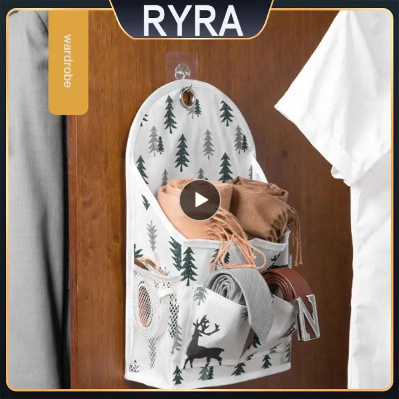 

Wall Hanging Multi-function Waterproof Bag Organizer Cotton Linen Toiletry Bag Home Hanging Storage Bag Room Organizer