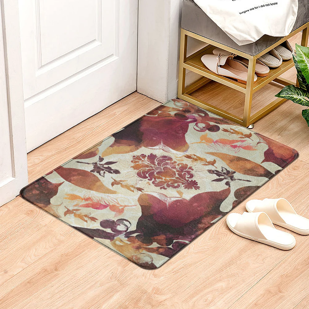 Красивые цветы входная дверь напольный коврик дверной нескользящий для ног