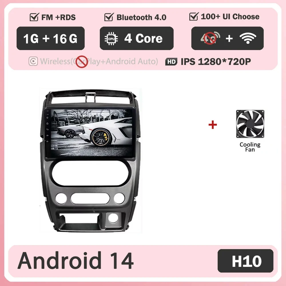 

Android 14 Автомобиль для Suzuki Jimny 3 2005-2019 Carplay Авто Радио Стерео Мультимедийный Плеер GPS Навигация DVD NO 2DIN 5G WIFI BT