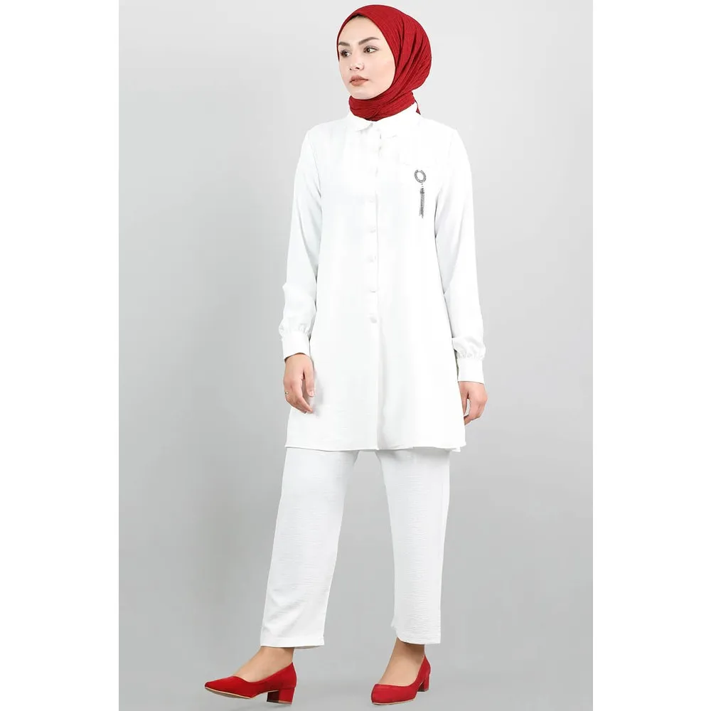

Карманный круглый набор с фианитами Dorlie Top, Белый