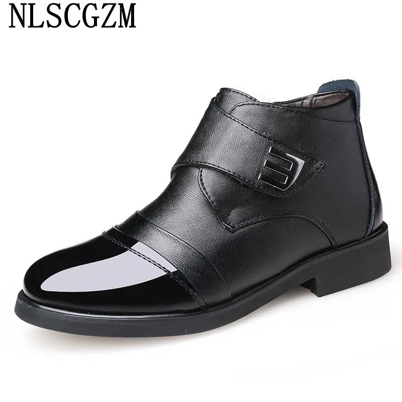 

Basic Boots for Men Patent Leather Casual Shoes Snow Boots Men Patent Leather Ankle Boots Men Dress Shoes Chunky Boots Chaussure