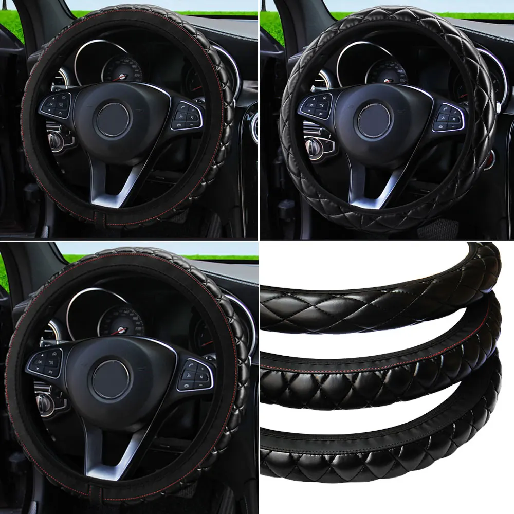 

1PCS Steering Wheel Cover Car Interior Accessories PU Leather Car Styling