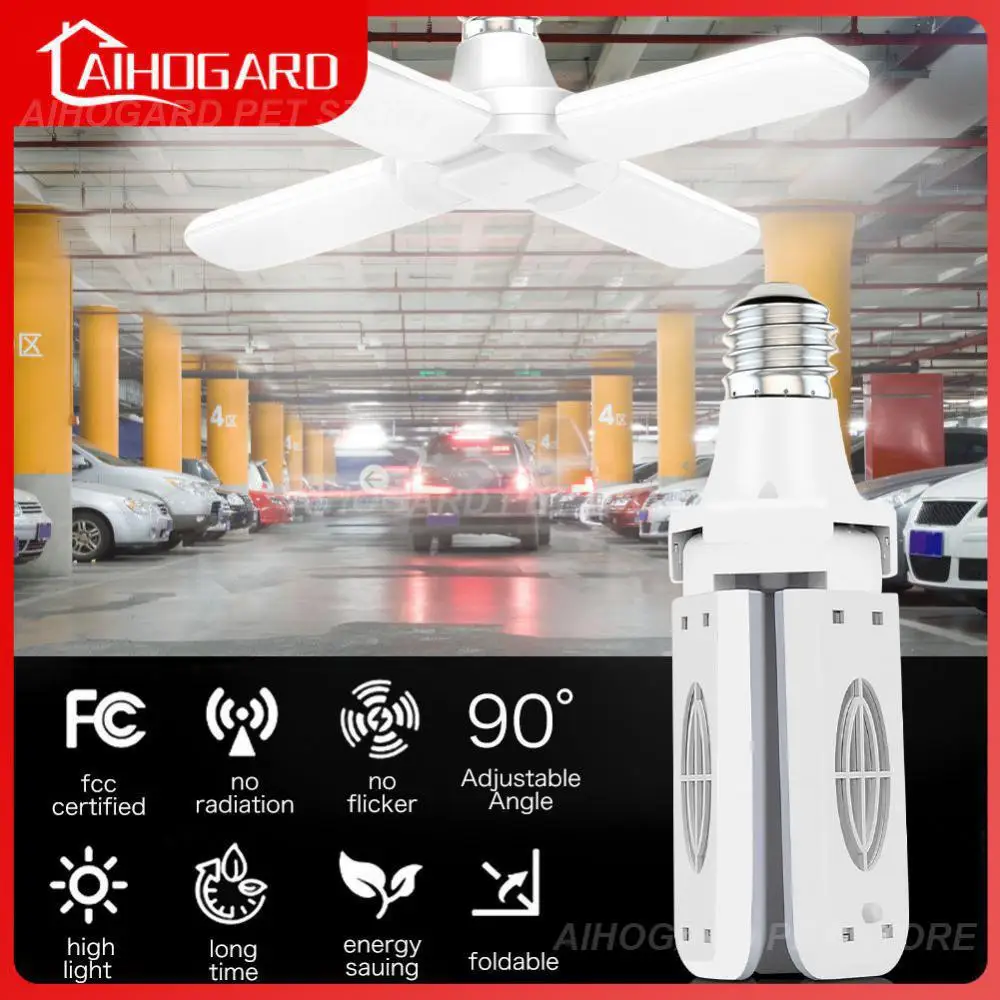 

Industrial Fan Blade Lamp Led Bulb Foldable Garage Lighting Deformable Leaf Light Home Appliance Home Led Light Bulb Led Lamp