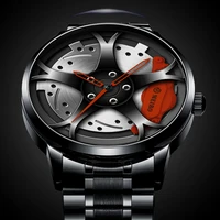 luxury mens sports waterproof car wheel watches fashion men business stainless steel wheel hub quartz watch relogio masculino