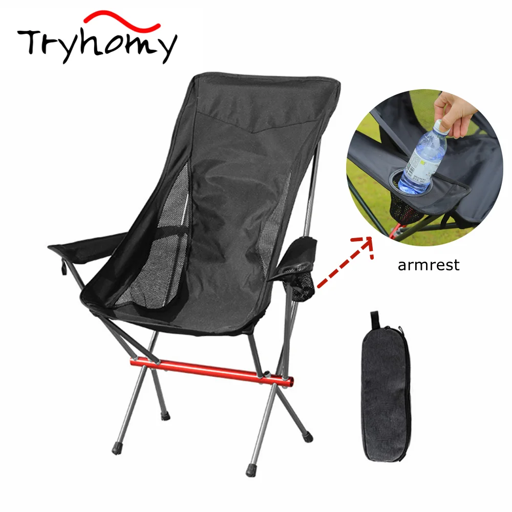 Outdoor Camping Chair Ultralight Folding Moon Chairs Aluminum Alloy Picnic Hiking Leisure Travel Seat BBQ Beach Fishing Chair