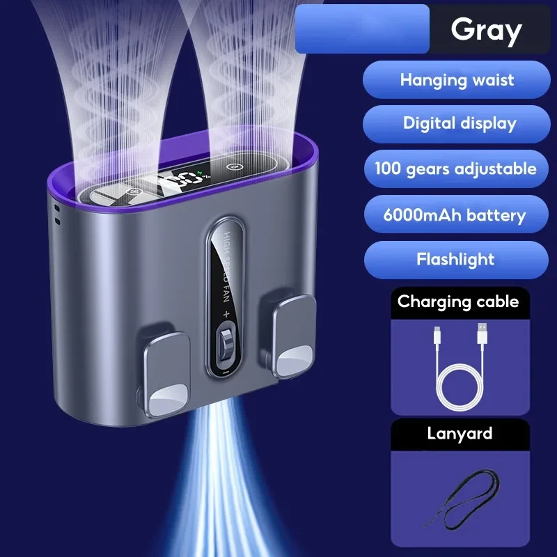 

Портативный вентилятор Eary 6000 мАч 100 скоростей