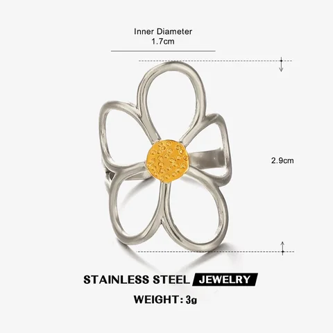 LATS Позолоченные кольца из нержавеющей стали для женщин