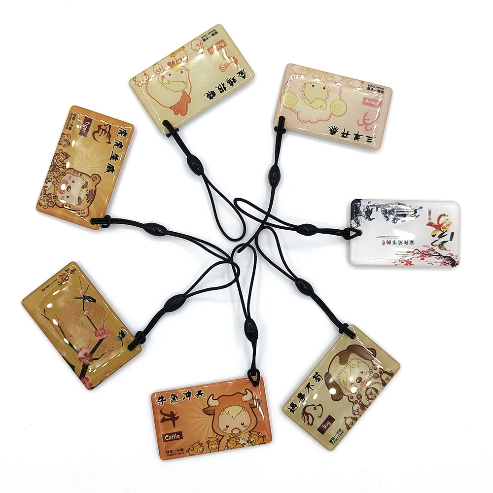 

10Pcs UID 13.56MHz S50 1k Rewritable Writable Waterproof Keyfobs RFID Tag Changeable NFC Smart Card Multiple Patterns