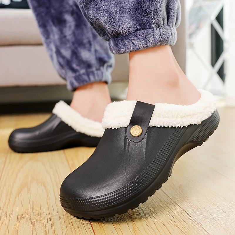 

Fujeak Oversized Unisex Cotton Shoes Lightweight Home Casual Shoes Fashion Trend Men's Shoes Non-slip Waterproof Warm Slippers