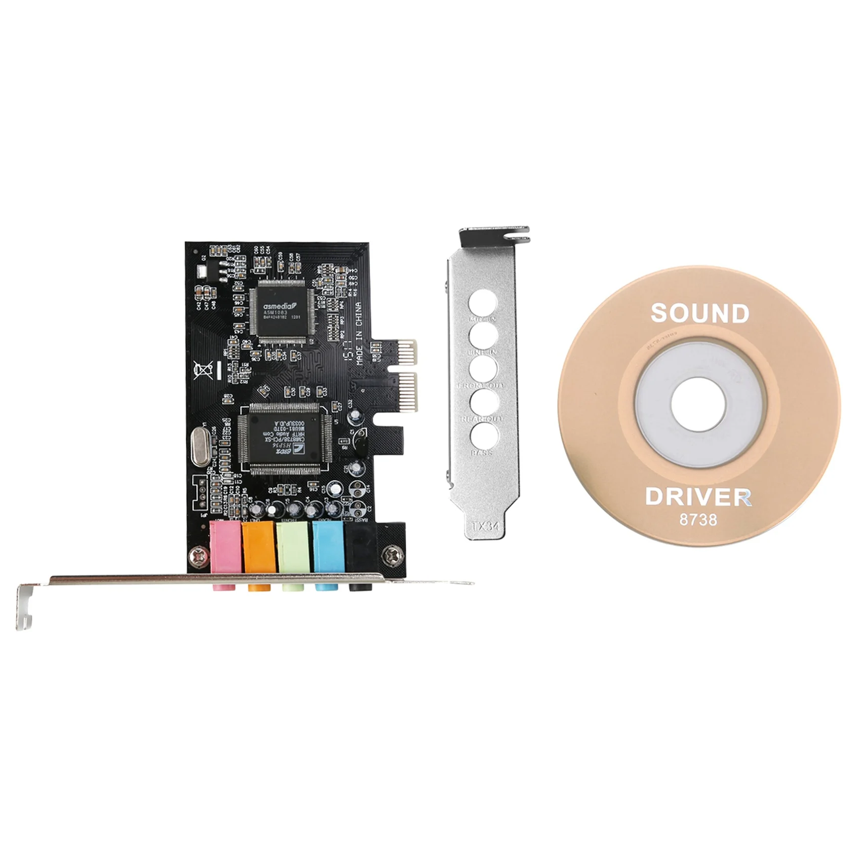 

PCIe Sound Card 5.1, PCI Surround 3D Audio Card for PC with High Direct Sound Performance & Low Bracket