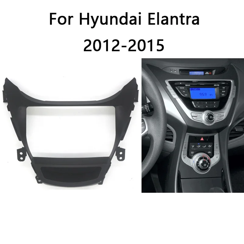 Kit de marco de Radio de coche 2 Din para Hyundai Elantra 2012-2015, tablero estéreo automático, Panel de plástico, Fascia, embellecedor de bisel, placa frontal