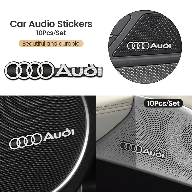 4/10 шт. Hi-Fi динамик аудио 3D алюминиевый значок эмблема стерео наклейка для Audi A3 A4 A5