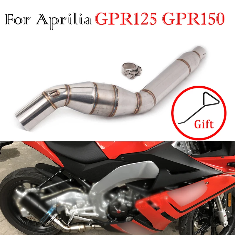 

Motorcycle Exhaust For Aprilia GPR125 GPR150 GPR 150 125 Middle Tube Link Pipe akrapovic Muffler Modified Escape Escapamento de