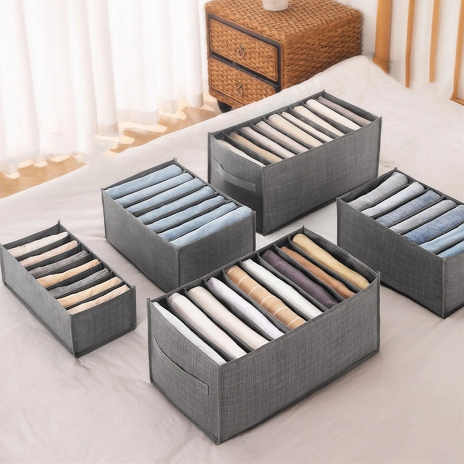

Bedroom Closet Organizer for Socks Underwear Organizador Storage Box Bra Foldable Drawer Organizer Divider Linen Rangement Boxes