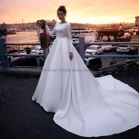 high quality a line wedding dresses o neck sashes cathedral open back vertically 2022 summer floor length gowns robe de ma