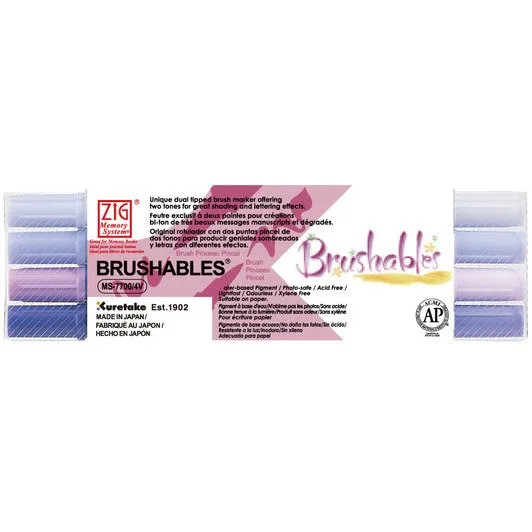 Set of markers zig brushless 4 PCs purple shades | Art Markers