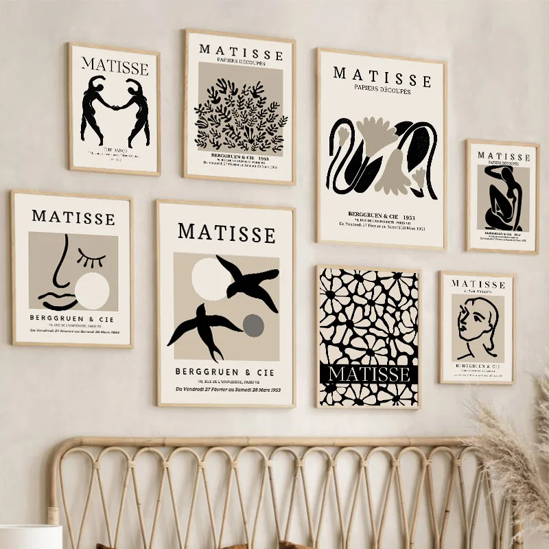 

Abstract Matisse Line Woman Flower Leaves Bird Posters And Prints Minimalist Canvas Painting Wall Art Living Room Home Decor