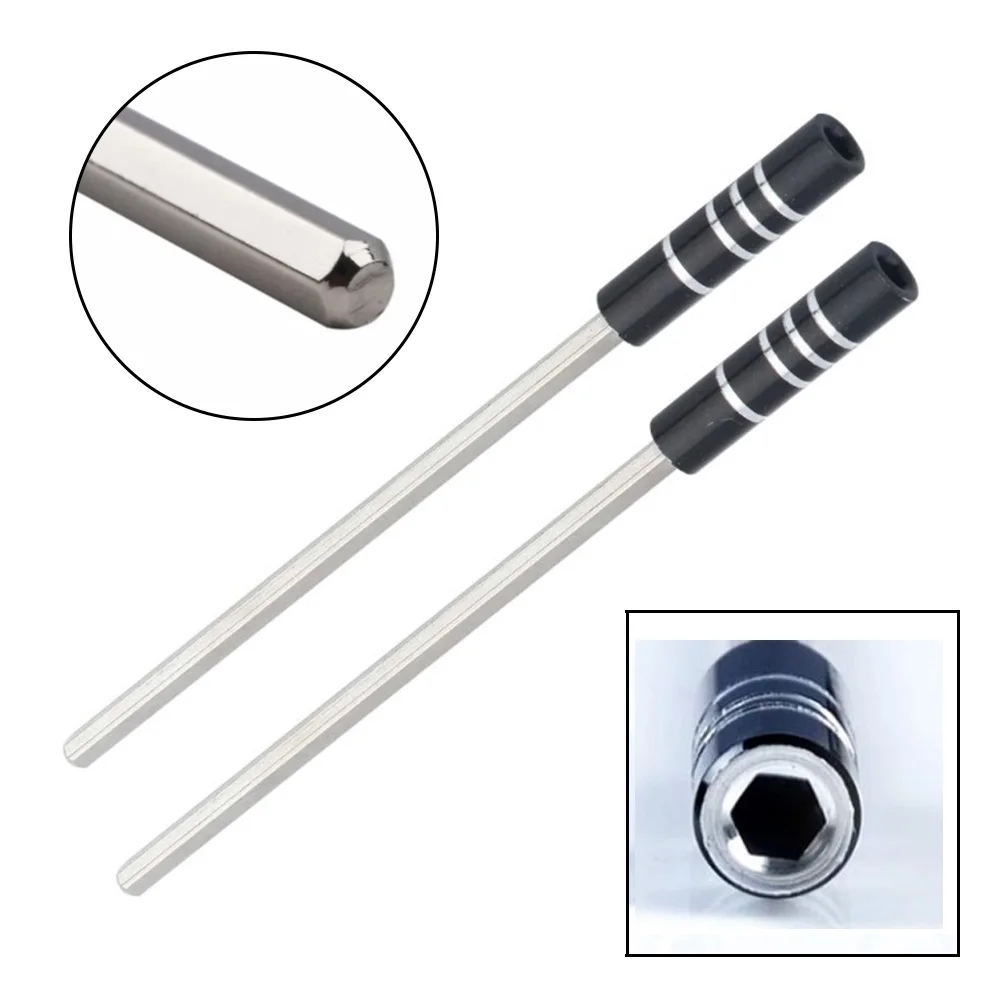

2pcs Magnetic Metal Shaft Extension Bar Rods Hex Shank Socket Adapters For 1/8 Screwdrivers Bits Holders Hand Tools 123mm