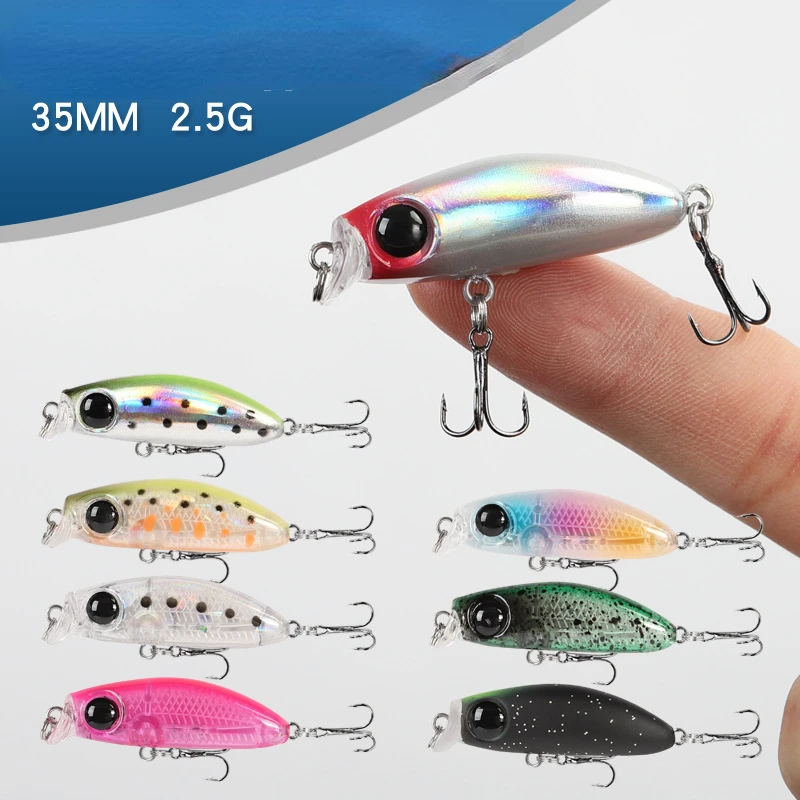

Mini Micro Minnow Lures 2.5G 35MM Wobbler Slowly Sinking Perch Trout Trolling Stream Jerkbait Swimbait Artificial Hard Bait