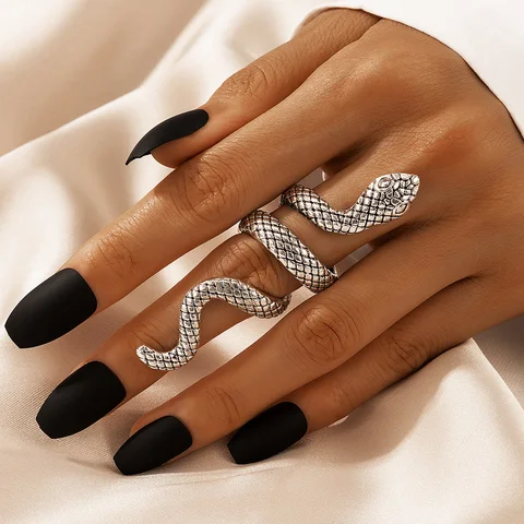 Кольцо в виде змеи, кобры в стиле ретро, панк, огромное спиртовое кольцо, Открытое кольцо, темпераментное регулируемое кольцо, ювелирные изделия