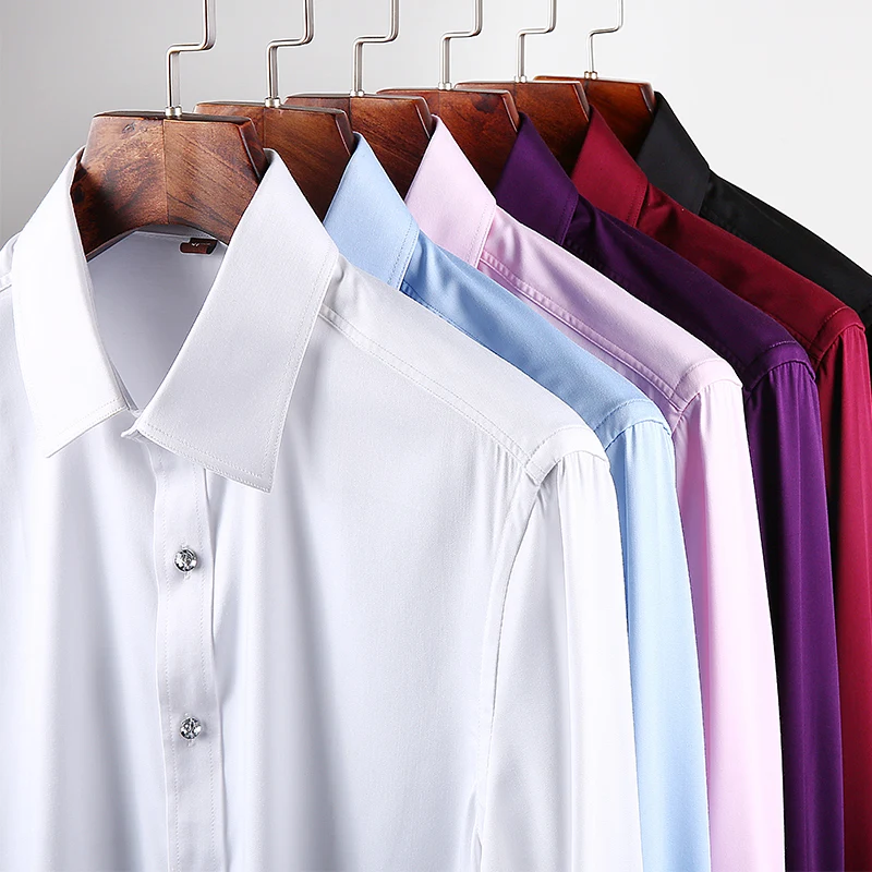 Новинка 2024 мужская белая рубашка с длинным рукавом подложка пуговицами в стиле