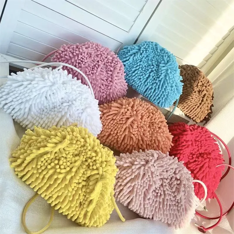 

Fashion Autumn and winter new plush cloud bag candy color hobos bag cute fashion women handbag messenger bag