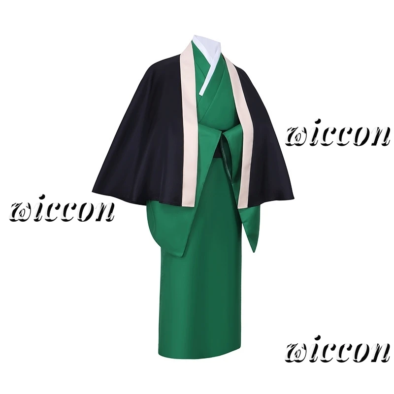 Fukuzawa Yukichi Косплей Костюм BSD Аниме Япония Самурай Униформа Парик Полный Зеленое