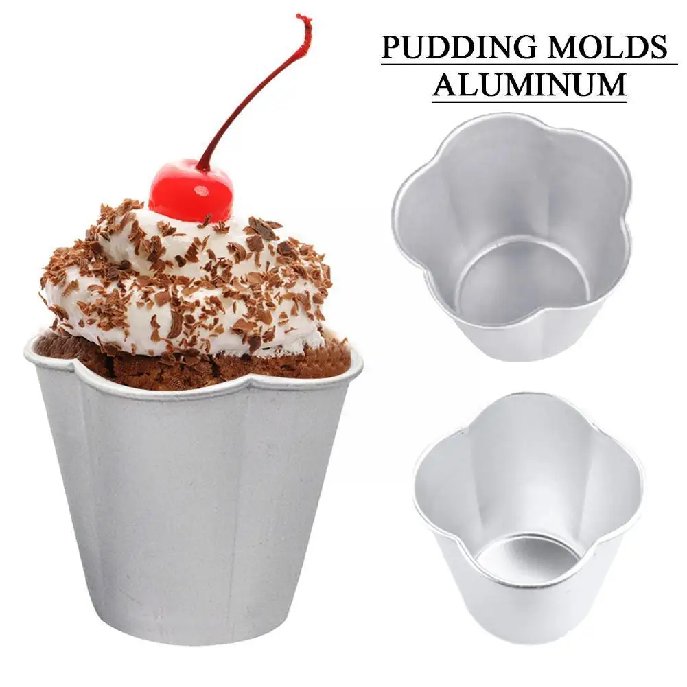 

5pcs Pudding Molds Aluminum Five-petaled Flower Shape Moulds Mold Tarts Cake Mousse Aluminium Molds Jelly Diy Egg Alloy Pud T0r2