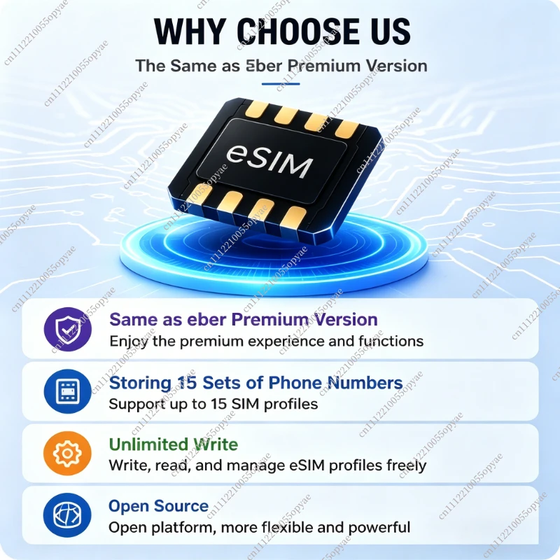 Фото Открытая физическая карта ESIM, поддерживает STK, EasyEUICC, неограниченное программирование, полностью совместима с приложением 9&eSIM, идентична 5ber ESTK. №2
