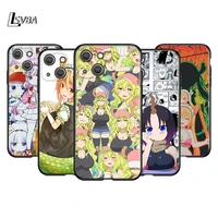 anime kobayashi maid dragon silicone cover for apple iphone 13 12 mini 11 pro xs max xr x 8 7 6s 6 plus 5s se black phone case