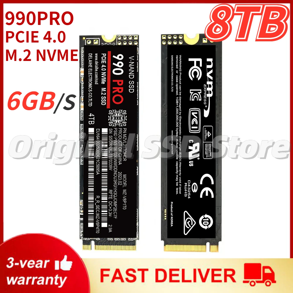 

Original 2TB M.2 SSD Sata Nvme M2 4TB Hard Drive NVMe Pcie 990 PRO Hdd Internal Hard Disk for Laptop/Desktop/mac/ps4/ps5