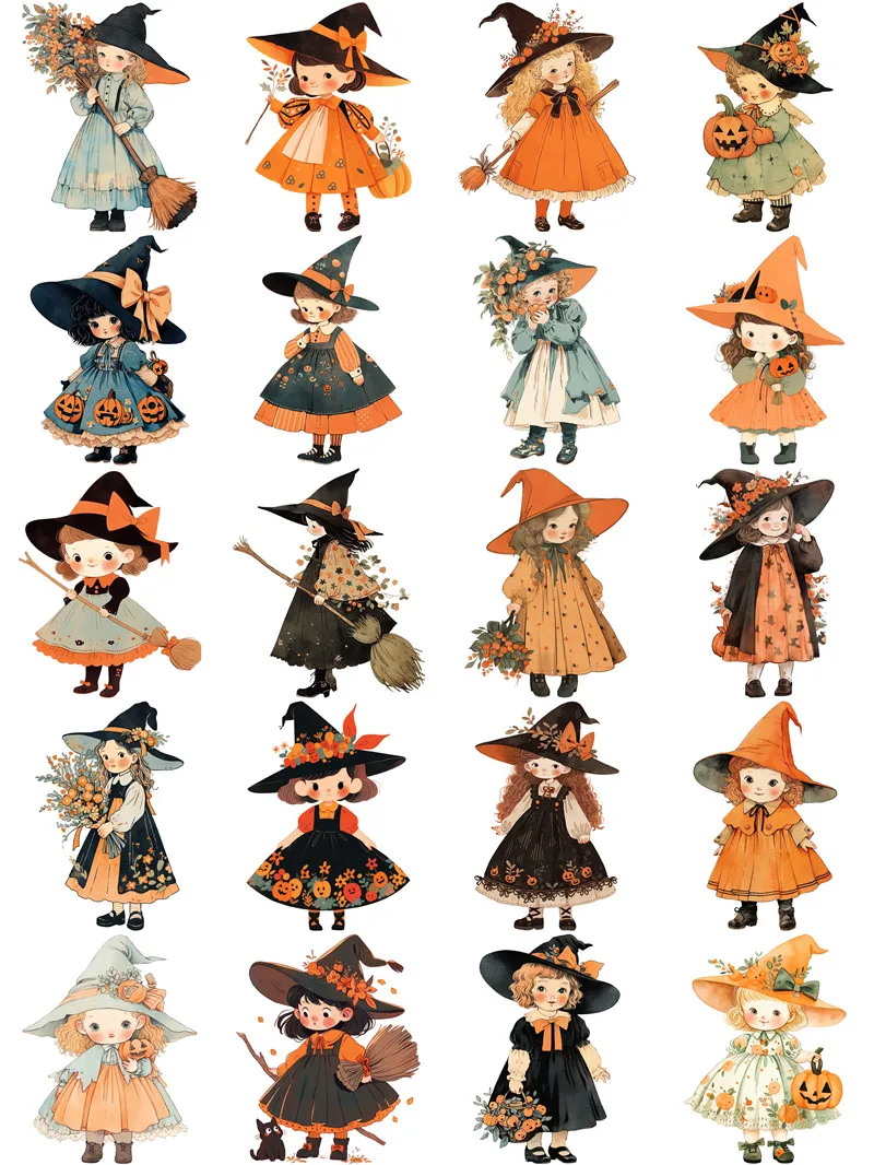 Милые наклейки на Хэллоуин для девочек стикеры творчества и скрапбукинга