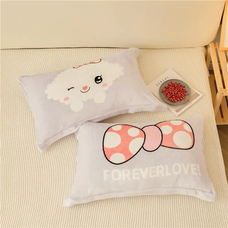 DIMI 48*74cm Unstuffed Home Decor Winter Sleeping Pillowcase Lovely Soft Warm Pillow Cases Thicken Coral Fleece Pillow Cover