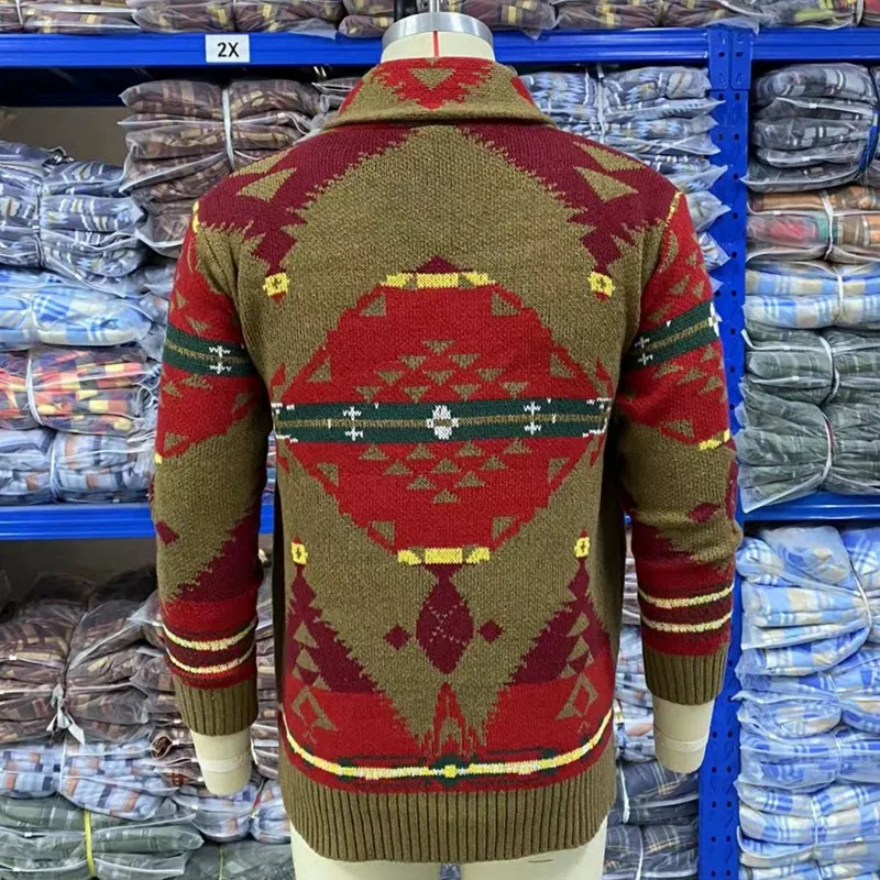 Men's Autumn and Winter New Jacquard Sweater Long-sleeved Pullover Bottoming Knitwear