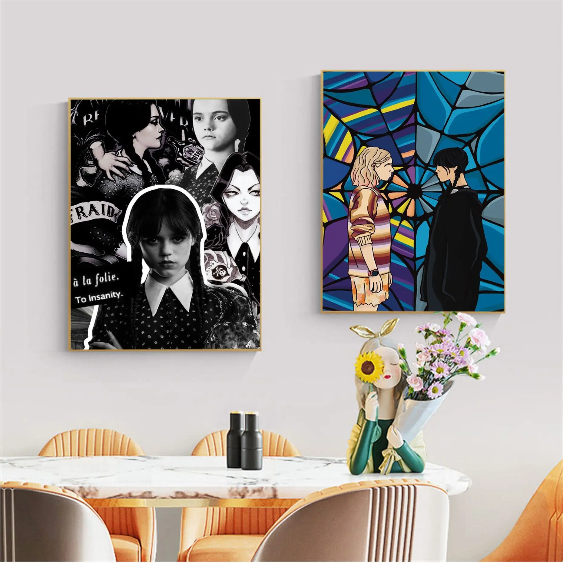 

W-Wednesday Addams Good Quality Prints And Posters Fancy Wall Sticker For Living Room Bar Decoration Decor Art Wall Stickers