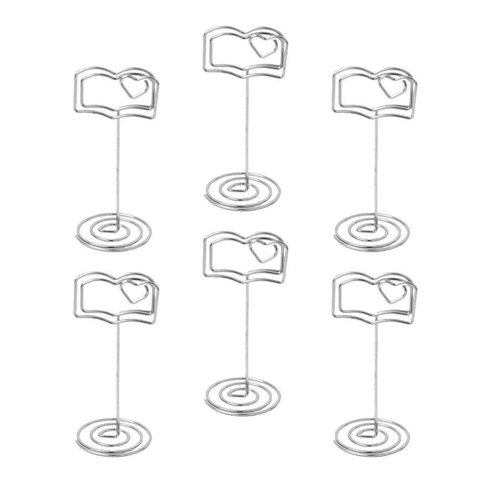 

6 Pcs Card Clip Seat Holder Wedding Table Decor Desktop Cards Party Clips Metal