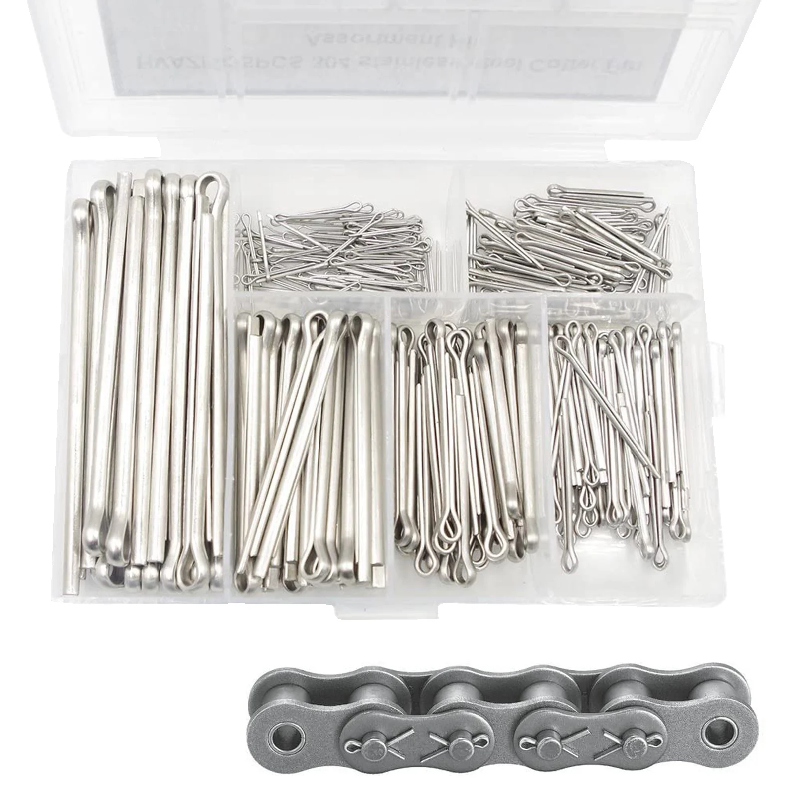 

Cotter Pin Assortment 230 Piece Zinc Plated High-Quality Steel Split Pin Fastener Clips Kit Clip Key Fastner Fitting Assortment