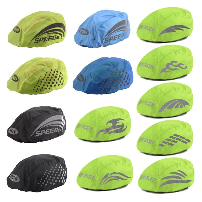 

Cycling Helmet Cover Bike Helmet Cover with Reflective Stripes Highly Visible Helmet Cover Waterproof Dustproof