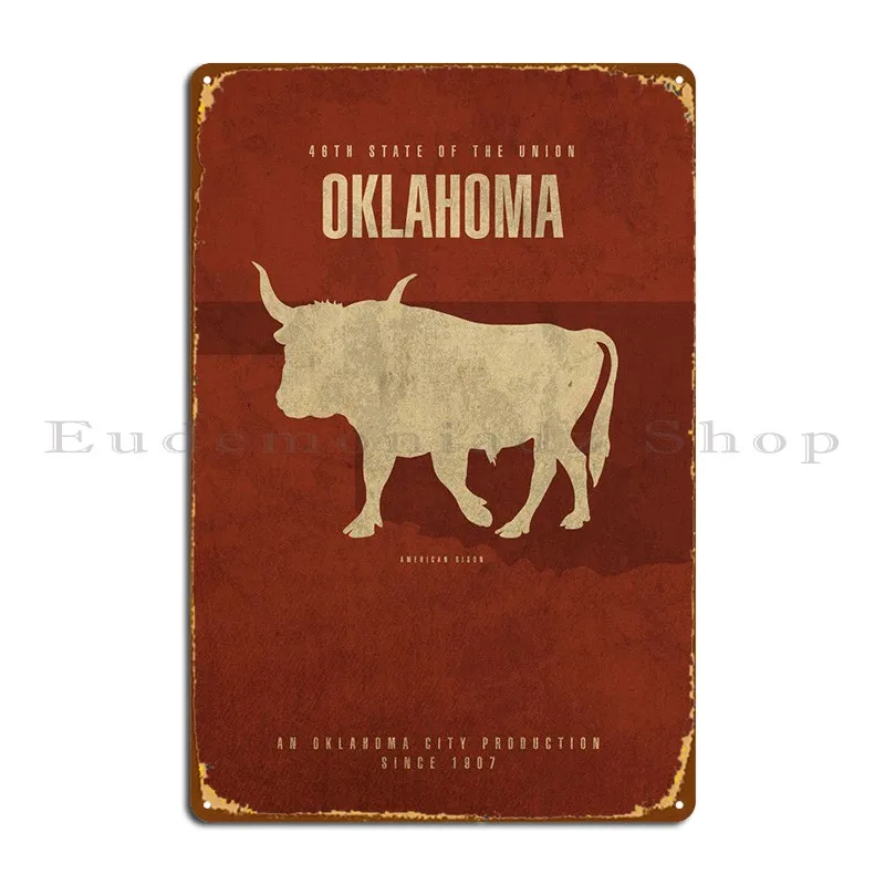 Oklahoma State Facts Metal Sign Pub Wall Wall Custom Customized Garage Tin Sign Poster