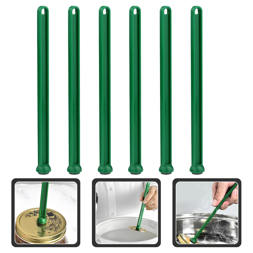 

6 Pcs With Magnetic Can Lifter Canning Jar Lids Jar Tongs Opener Canning Lid Lifter Plastic Stainless Steel Canning Tongs