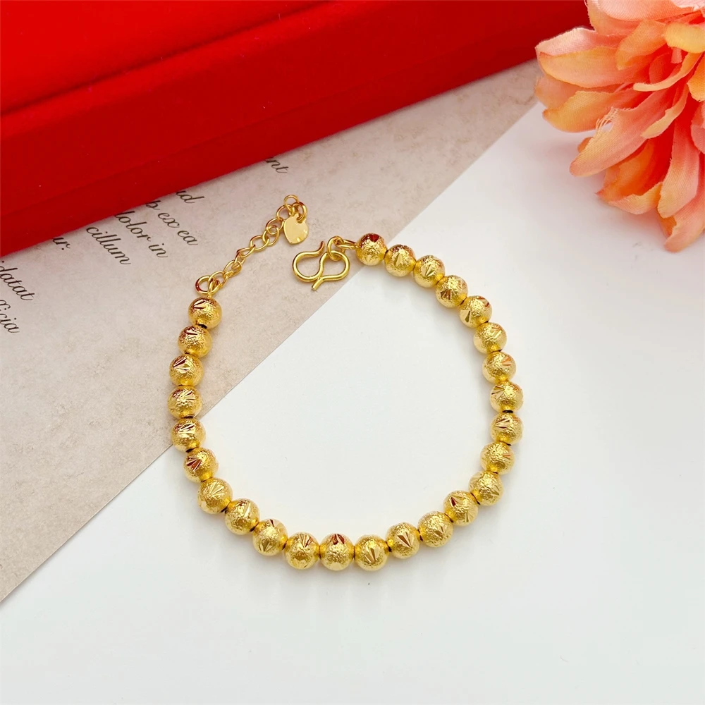 

Женский браслет-цепочка с бусинами, 6 мм