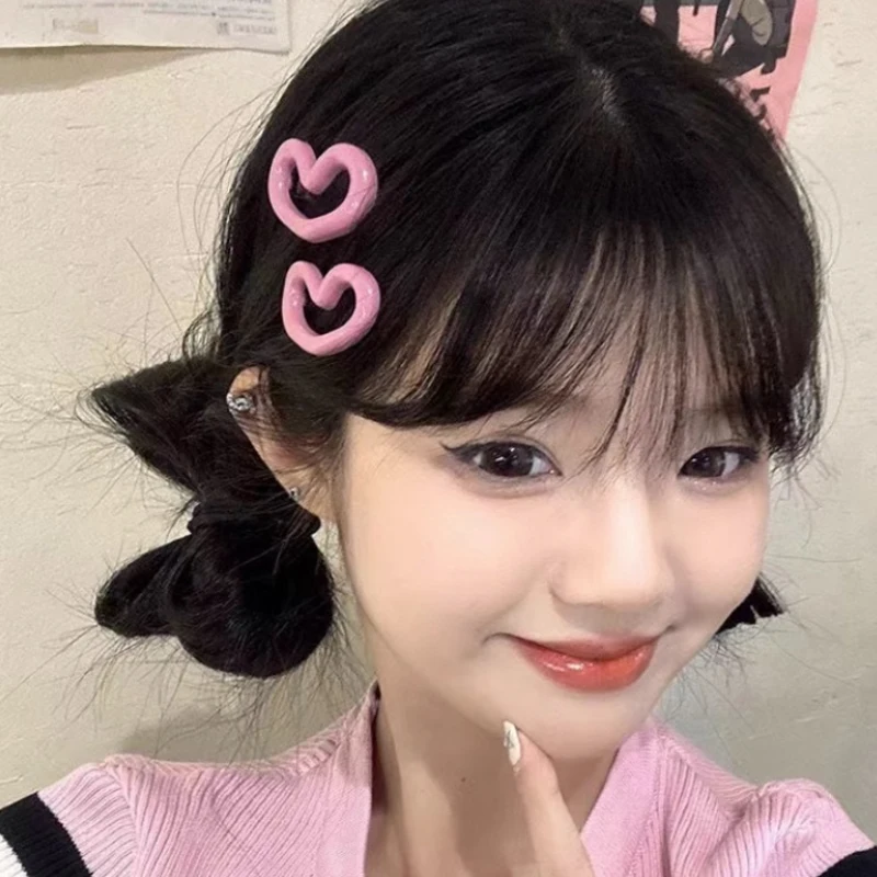 

Sweet love Hair Clips Girl Bangs Clip Cute Plush Clips Simple Hair Ornament Fashion Hair Accessories Korean Side Clips hairclip