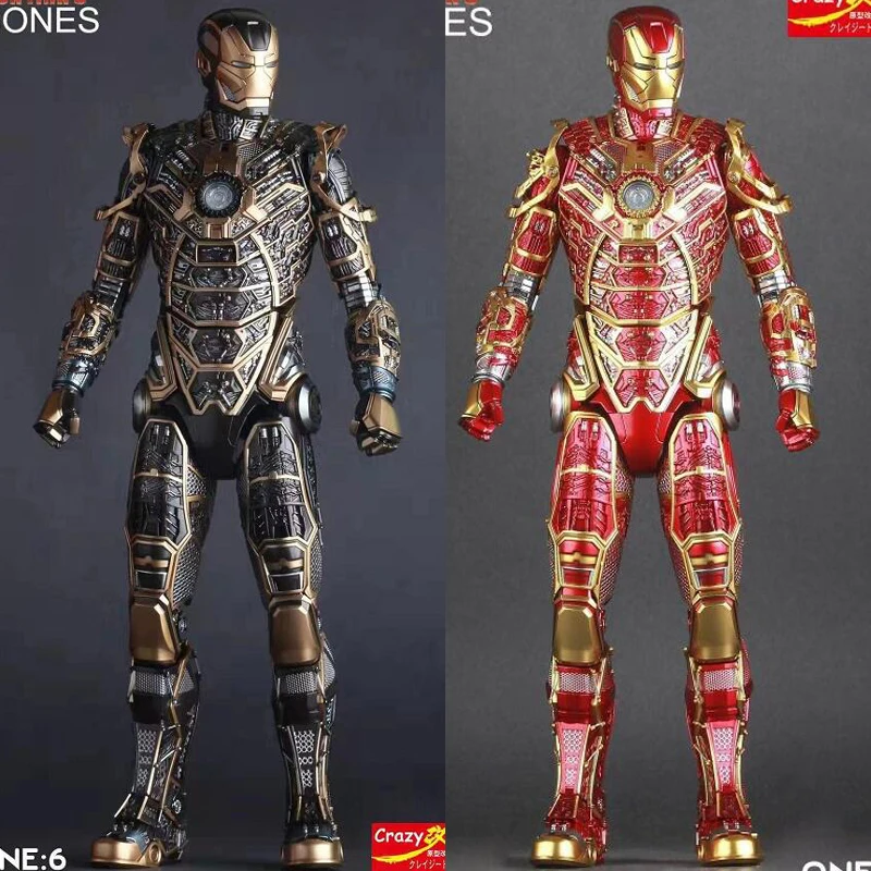 

Marvel Crazy Toys Ironman Action Figure The Avengers MK41 Bones Retro Armor Version PVC Collectible Figure Model Toys 30cm