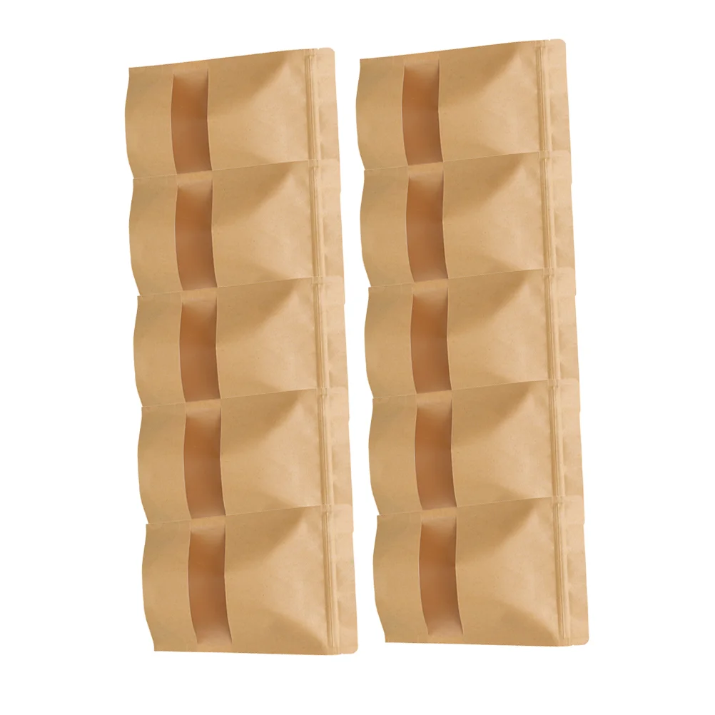 

50 PCS Cookie Packaging Bags Cookies Packaging Pouches Biscuit Window Paper Bag Standing Packing Bag Kraft Paper Bag