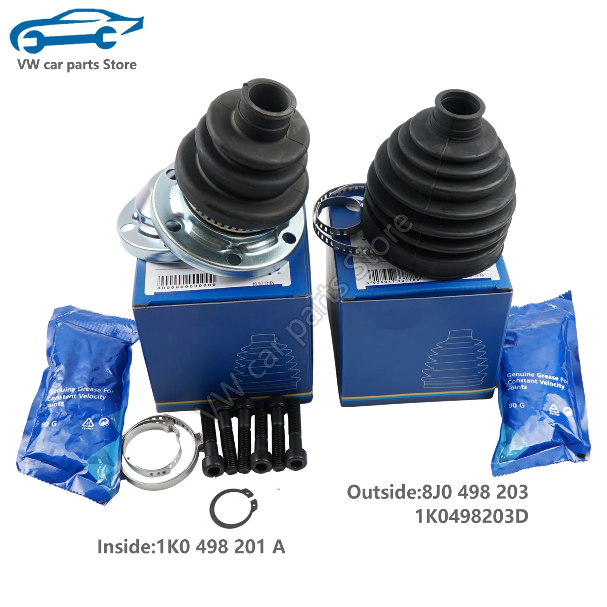 1К 0498201 А 0498203 Д 8J Ремкомплект внутреннего и внешнего ШРУС для VW Golf Passat CC Audi A3 Q3 Skoda