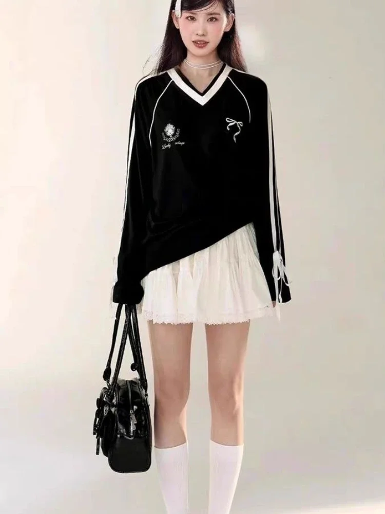 QWEEK Y2k Coquette белая футболка большого размера женские американские спортивные