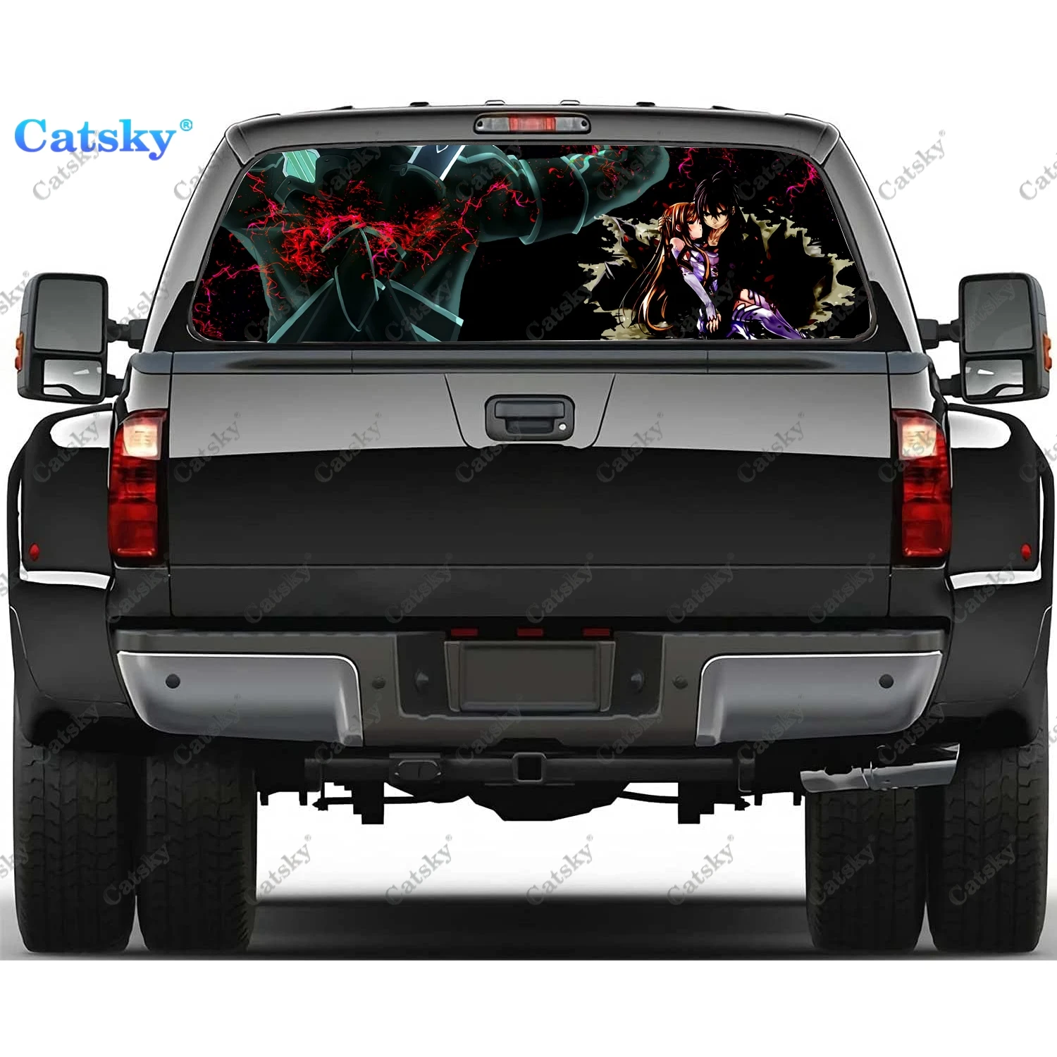

Sword Art Online Аниме автомобиль переводная Наклейка для окна Графический декоративный грузовик наклейка перфорированный виниловый Универсальный Автомобильный стикер
