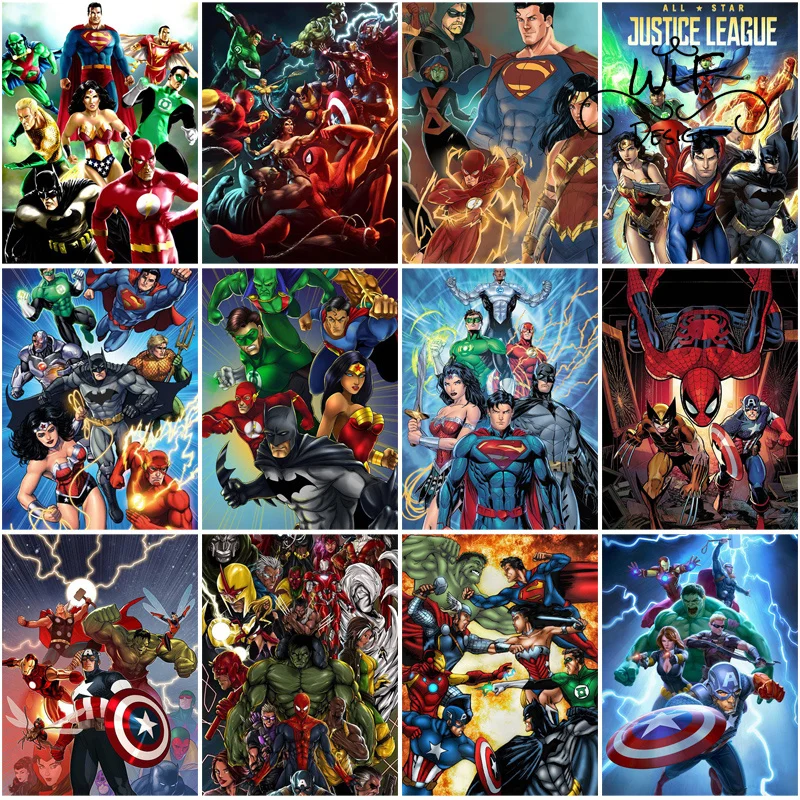 

Алмазная живопись 5D «сделай сам» Марвел, вышивка крестиком, мозаика героя, постер фильма, декор для комнаты из мультфильма, настенное искусс...