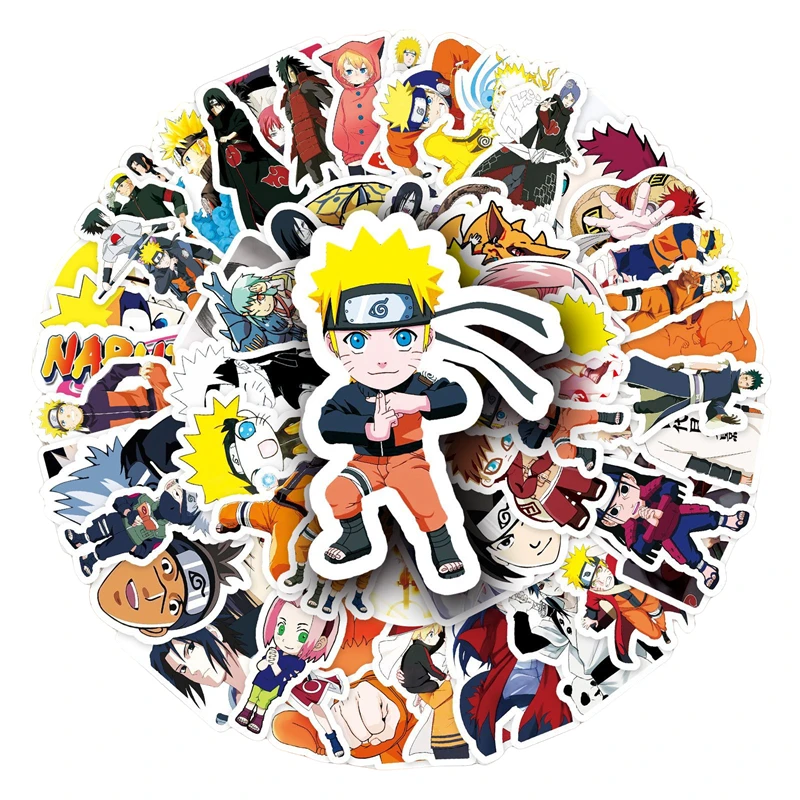 

50 PCS Anime Naruto Graffiti Stickers Cartoon Japanese Comics Stickers Water Cup Luggage Waterproof Stickers Toys