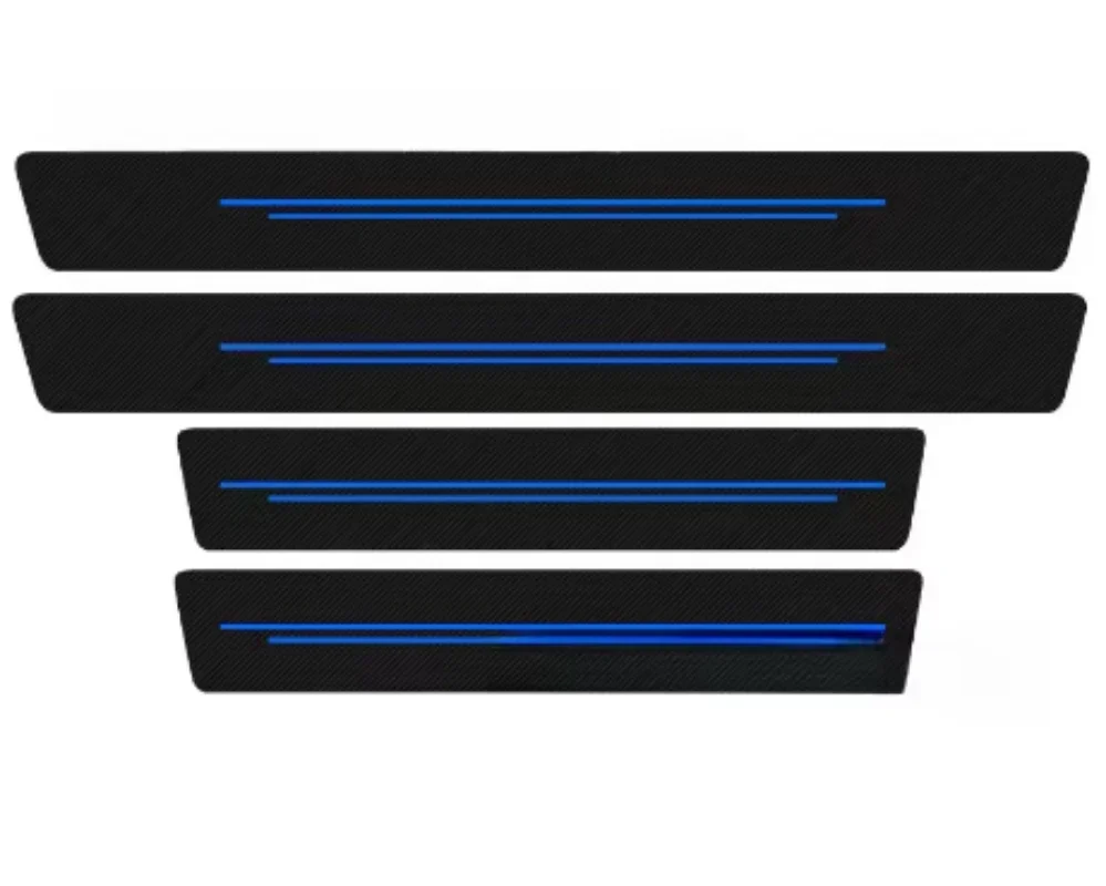 

4 шт., защита для порога из углеродного волокна, разноцветная водонепроницаемая защита от царапин, защитная полоса для края двери, автоаксессуары